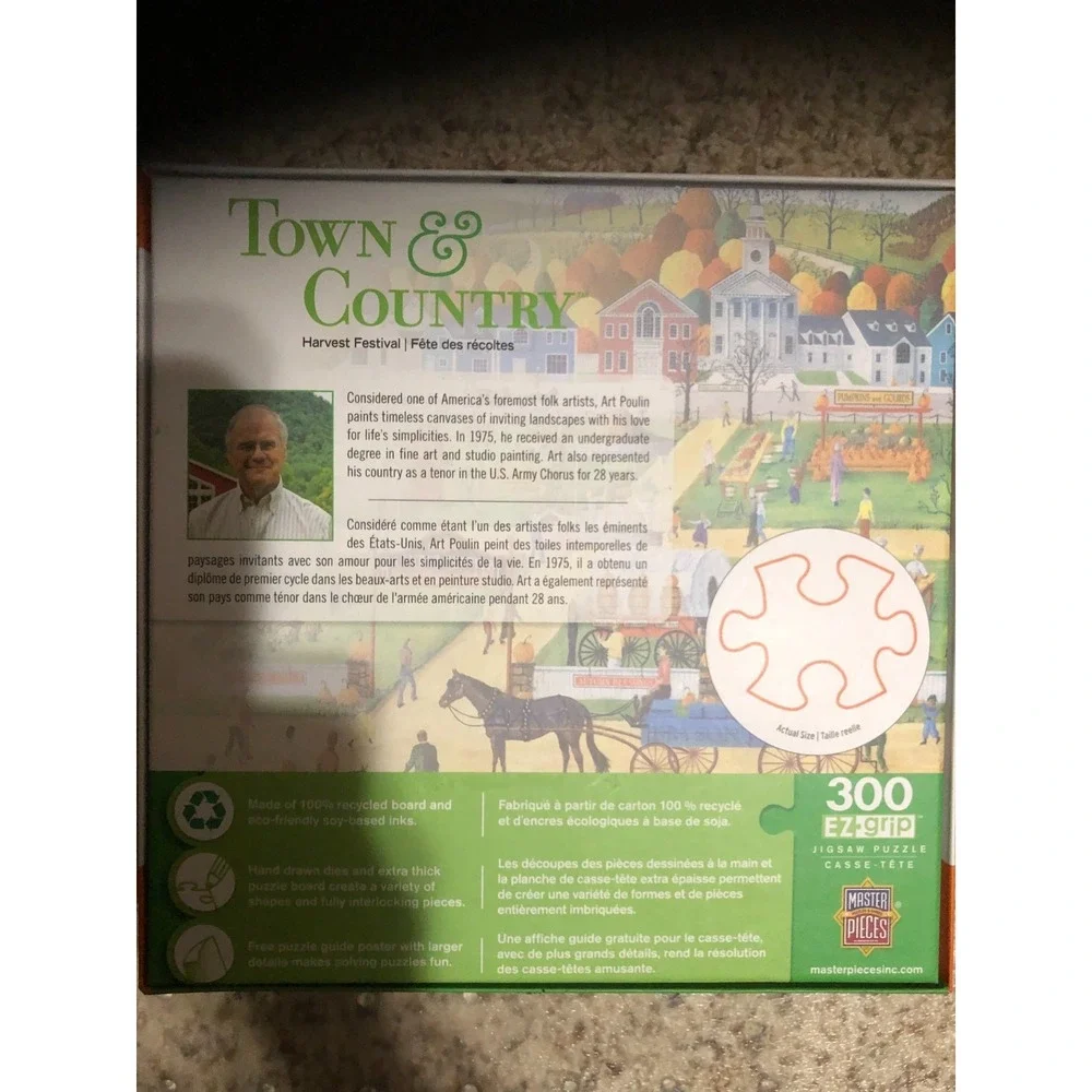 MASTERPIECES Town & Country 300 EZ-Grip Piece Puzzle ~HARVEST FESTIVAL~ COMPLETE